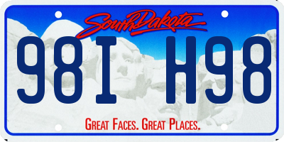 SD license plate 98IH98