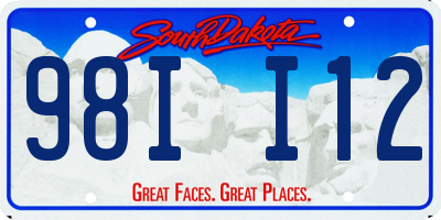 SD license plate 98II12