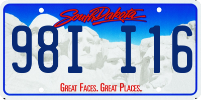 SD license plate 98II16