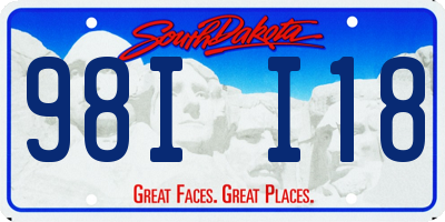 SD license plate 98II18