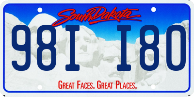 SD license plate 98II80