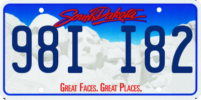 SD license plate 98II82