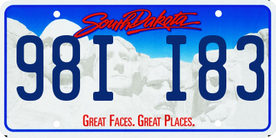 SD license plate 98II83