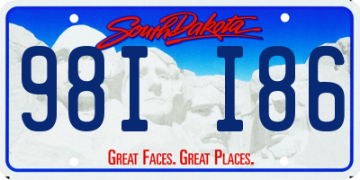 SD license plate 98II86