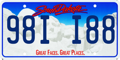 SD license plate 98II88