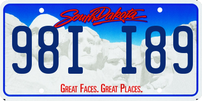 SD license plate 98II89
