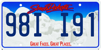 SD license plate 98II91