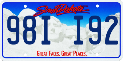 SD license plate 98II92