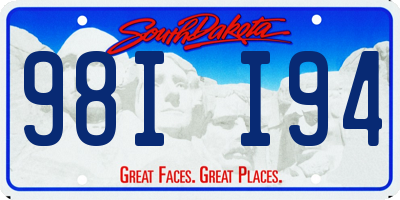 SD license plate 98II94