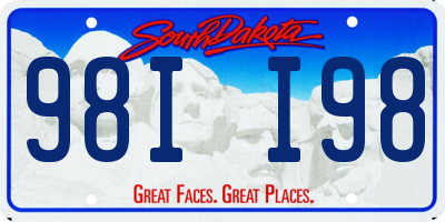 SD license plate 98II98