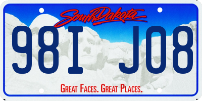 SD license plate 98IJ08