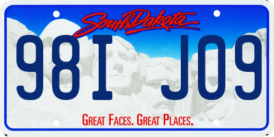 SD license plate 98IJ09