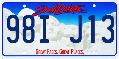 SD license plate 98IJ13