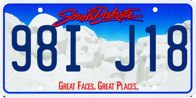SD license plate 98IJ18
