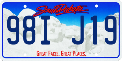 SD license plate 98IJ19