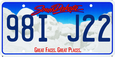 SD license plate 98IJ22