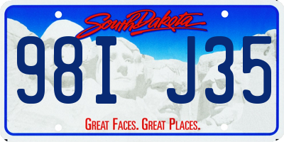 SD license plate 98IJ35