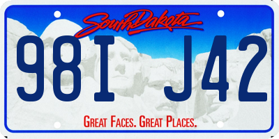 SD license plate 98IJ42