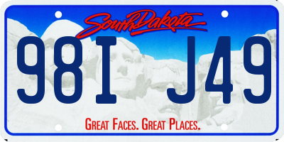 SD license plate 98IJ49