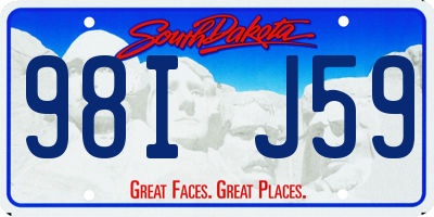 SD license plate 98IJ59