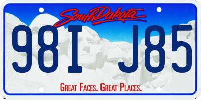 SD license plate 98IJ85