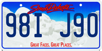 SD license plate 98IJ90