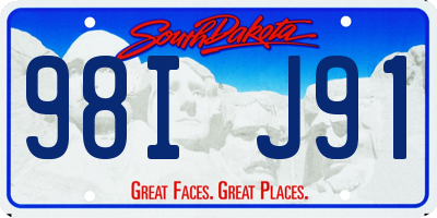 SD license plate 98IJ91
