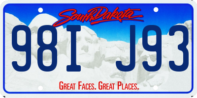 SD license plate 98IJ93