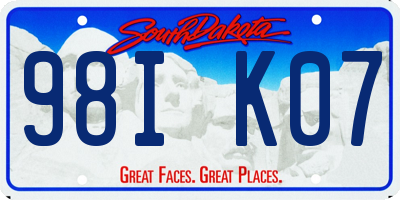 SD license plate 98IK07