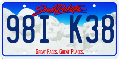 SD license plate 98IK38