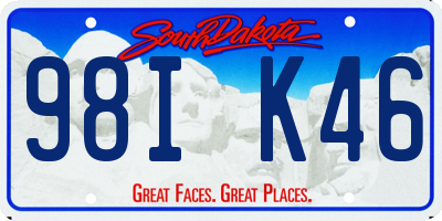 SD license plate 98IK46