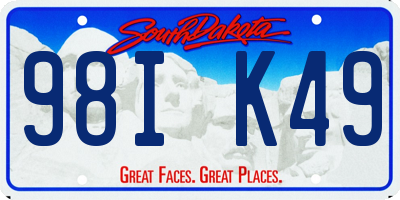 SD license plate 98IK49