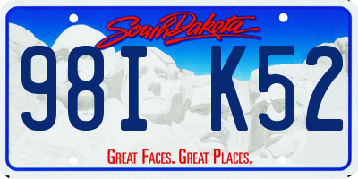 SD license plate 98IK52