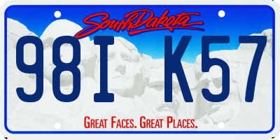 SD license plate 98IK57
