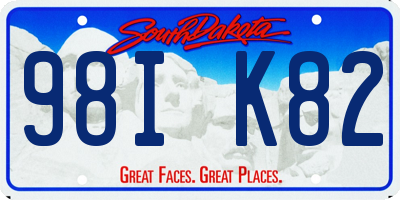 SD license plate 98IK82