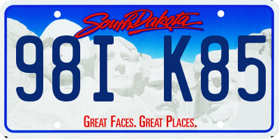 SD license plate 98IK85