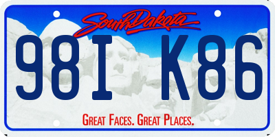 SD license plate 98IK86