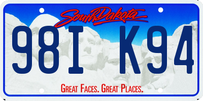 SD license plate 98IK94