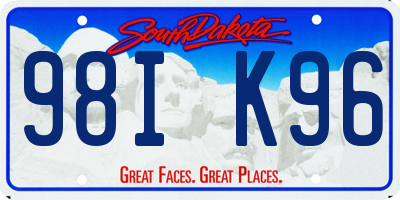 SD license plate 98IK96