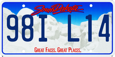 SD license plate 98IL14