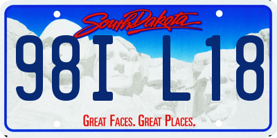 SD license plate 98IL18