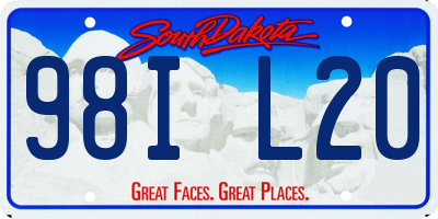 SD license plate 98IL20