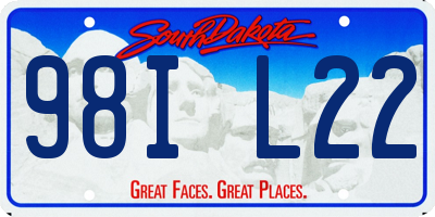 SD license plate 98IL22