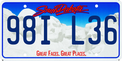 SD license plate 98IL36