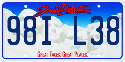 SD license plate 98IL38