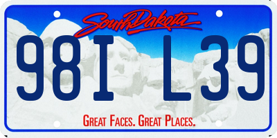 SD license plate 98IL39