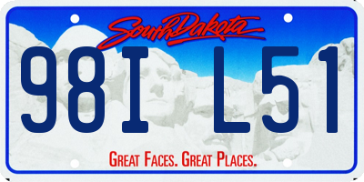 SD license plate 98IL51