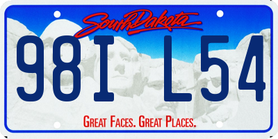 SD license plate 98IL54