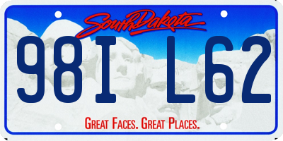 SD license plate 98IL62