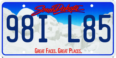 SD license plate 98IL85